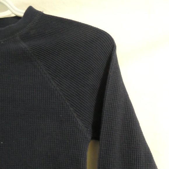 OLD NAVY | medium 7/8 | Long Sleeve Navy Blue Waffle Knit Crew Neck Shirt | NWOT - Picture 4 of 15